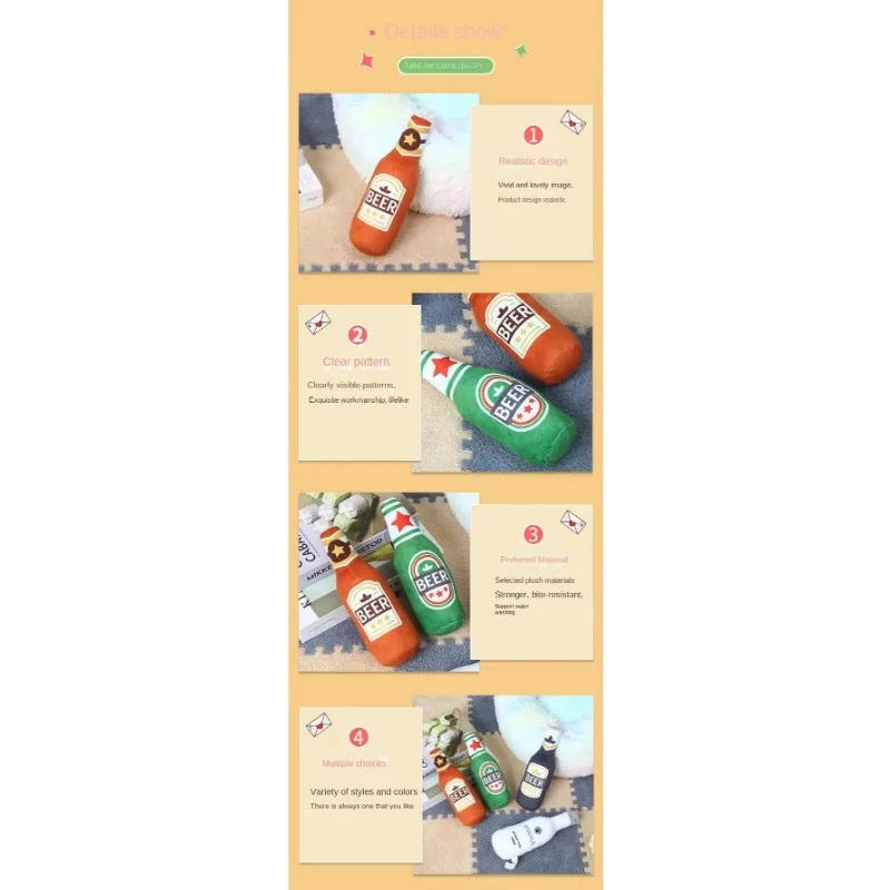 1PC pet simulation beer sound toy, for dogs to enjoy themselves and relieve boredom, suitable for parties and gatherings