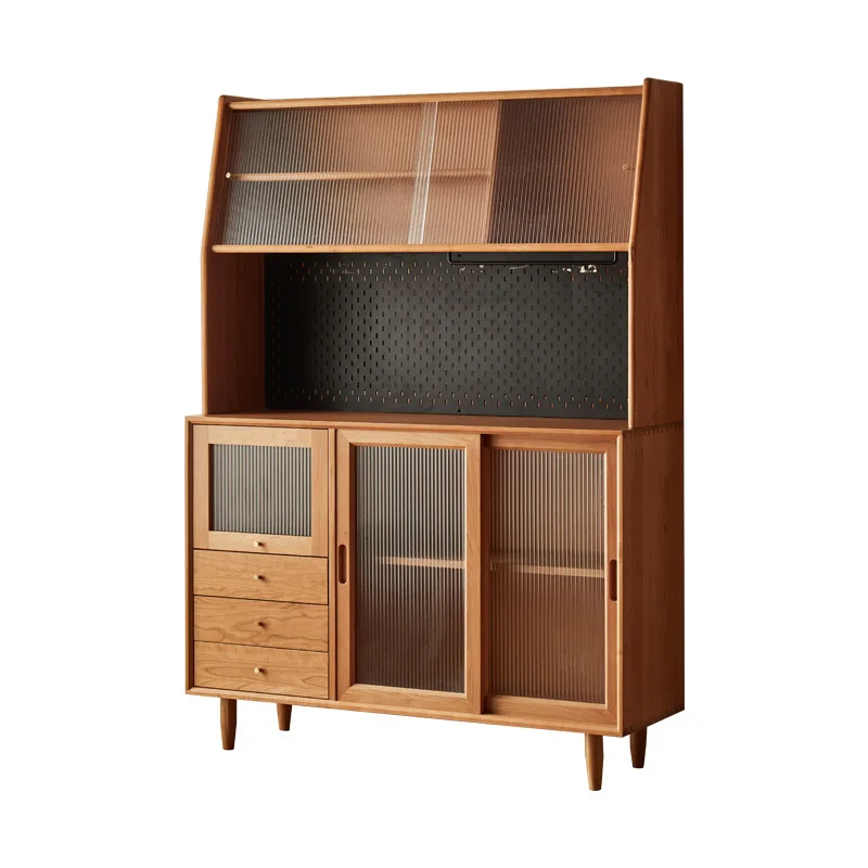 

Nordic, solid wood, side cabinets, sliding doors, storage, kitchen, guest logs