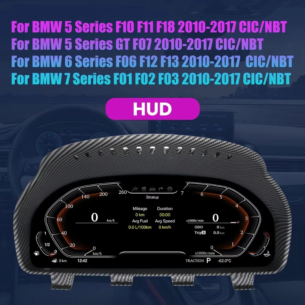 For 5 6 7 Series F01 F02 F03 F06 F10 12.3Inch Car LCD Digital Dashboard Cluster Instrument Panel Speedometer Virtual Cockpit