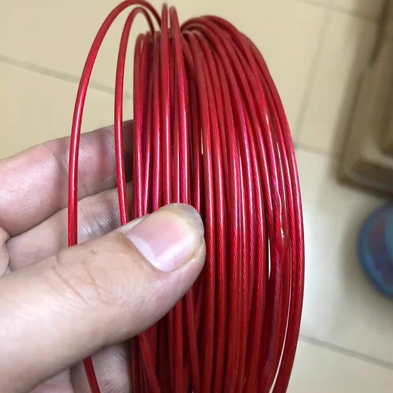 38mm-1mm Red 304 Stainless Steel Coated Wire Rope for Hanging Lighting Fishing