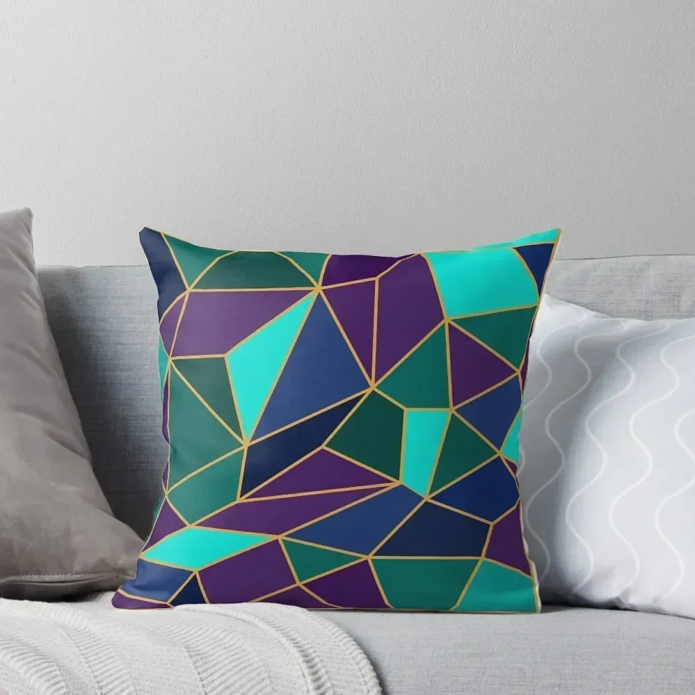 Abstract Geometric Stained Glass Style Purple & Teal Throw Pillow ornamental pillows for living room Sofa Cushion Cover pillow