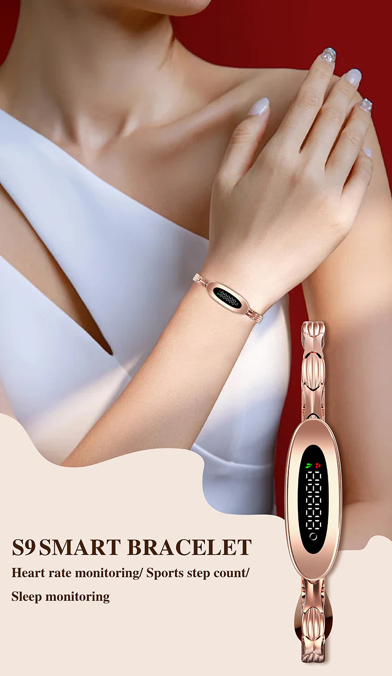 S9  Lady Diving Watch 50 Meters Waterproof Precise Red Light Blood Oxygen All Day Heart Rate Tracking Metal Women Smart Watch