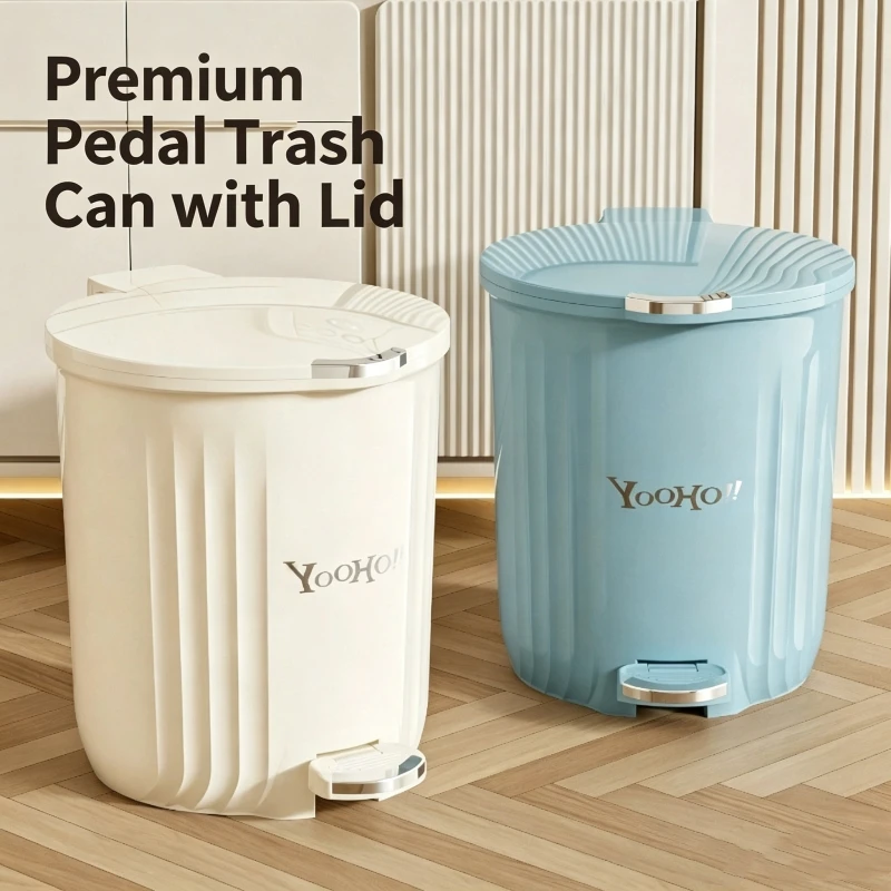 

Double bucket thickened garbage bin inside and outside the kitchen, living room, foot operated covered bathroom, paper basket