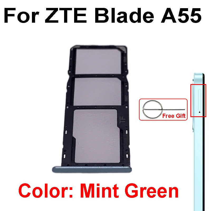 For ZTE Blade A35 A55 A75 4G 5G SIM Card Tray Card Socket Reader