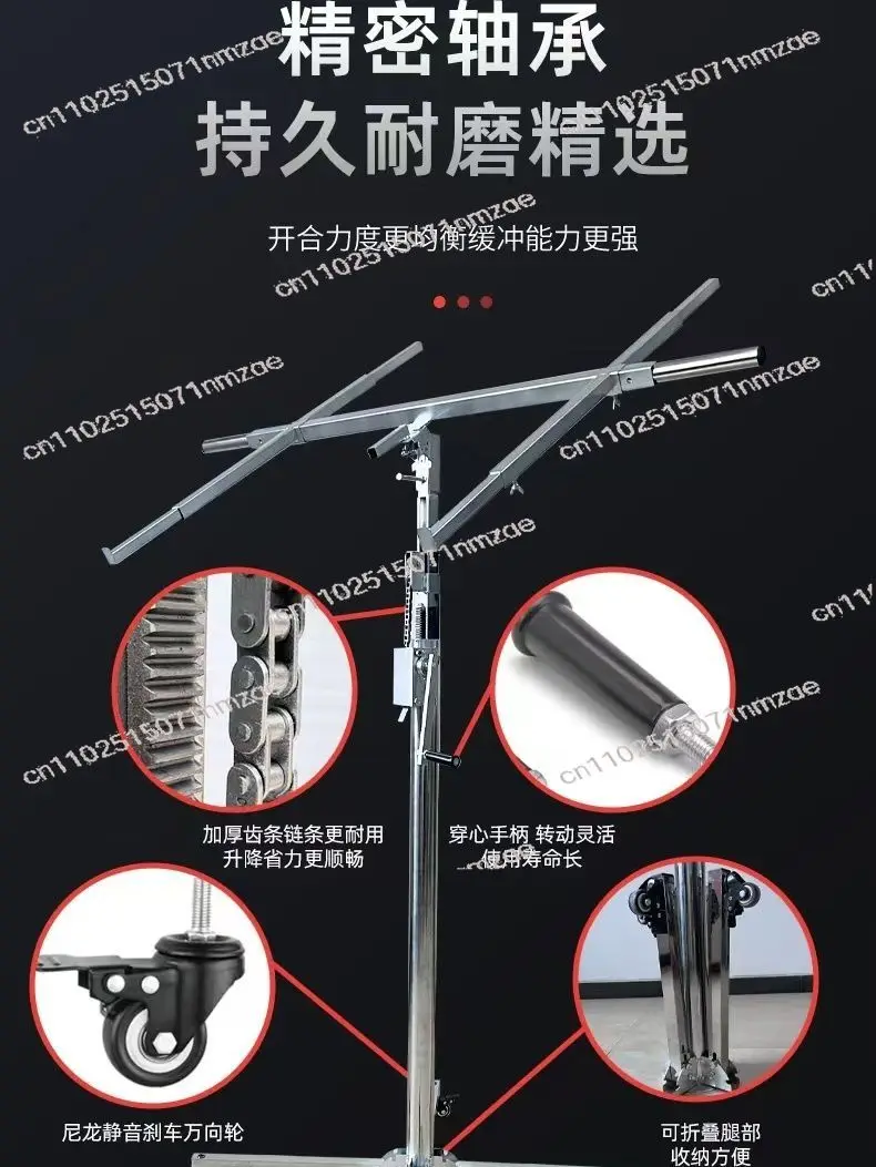 

Электрический и ручной подъемник 3-в-1 для гипсокартона 3,8 м/4,1 м | Инструмент для установки потолка для украшения деревообработки (нержавеющая сталь)