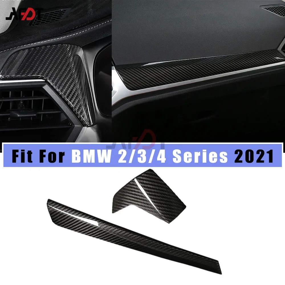 

LHD Настоящее углеродное волокно для салона автомобиля, декоративная панель, наклейки на крышку для BMW 2, 3, 4 серии G42 G20 G22 2020 2021 2022