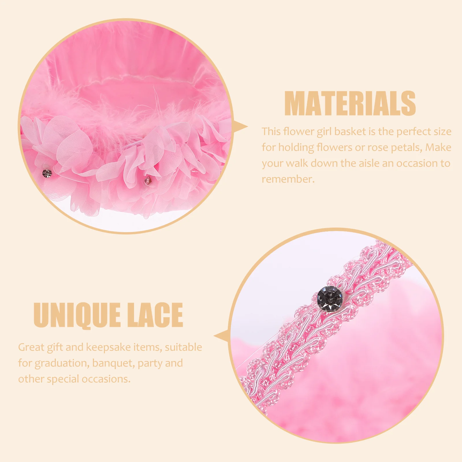 

1Pcs Flower Basket Romantic Lace Tote Perfect for Wedding Aisle Petal Scattering Party Decoration Red Wedding Flower Basket