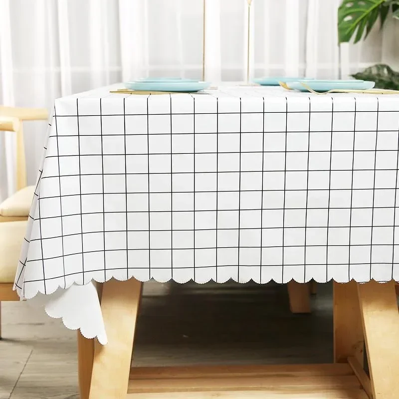 

Solid color tablecloth waterproof, oil resistant, and washable rectangular style dining table QZDAN443