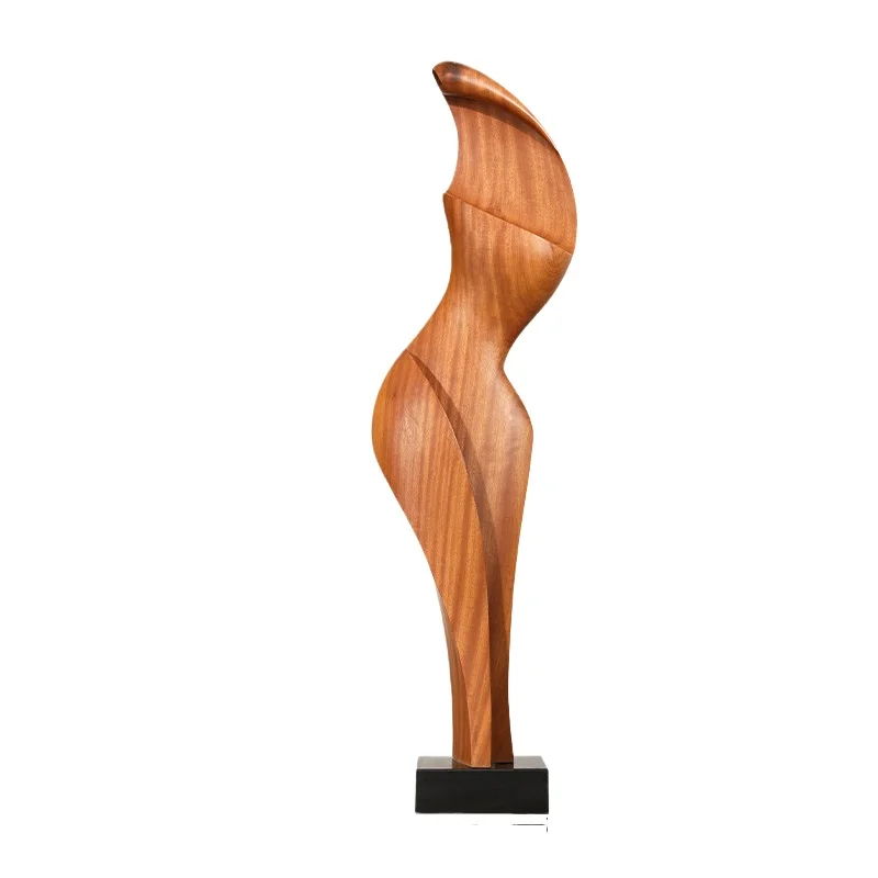 LMM entrance wood carving ornament floor new Chinese large soft decorative sculpture artwork