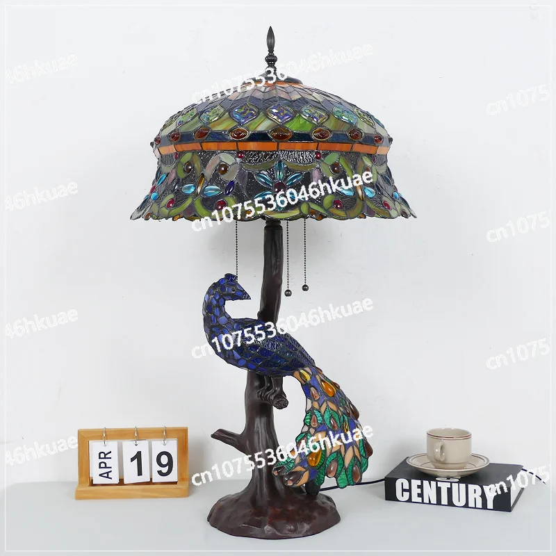 European Peacock 3D Decorative Table Lamp - Handmade INS-Style High-Grade Lamp for Room Dormitory Cafe