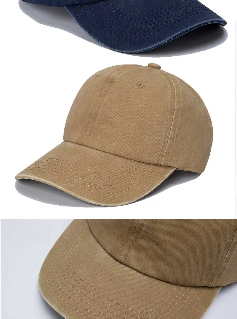 Maßgefertigte Baseballkappe Herren Outdoor-Kappe aus Gewaschener Baumwolle Sonnenschutz-Mütze Weiche Kappe mit Individueller Stickerei Logo Damen-Kappe – Detail 12