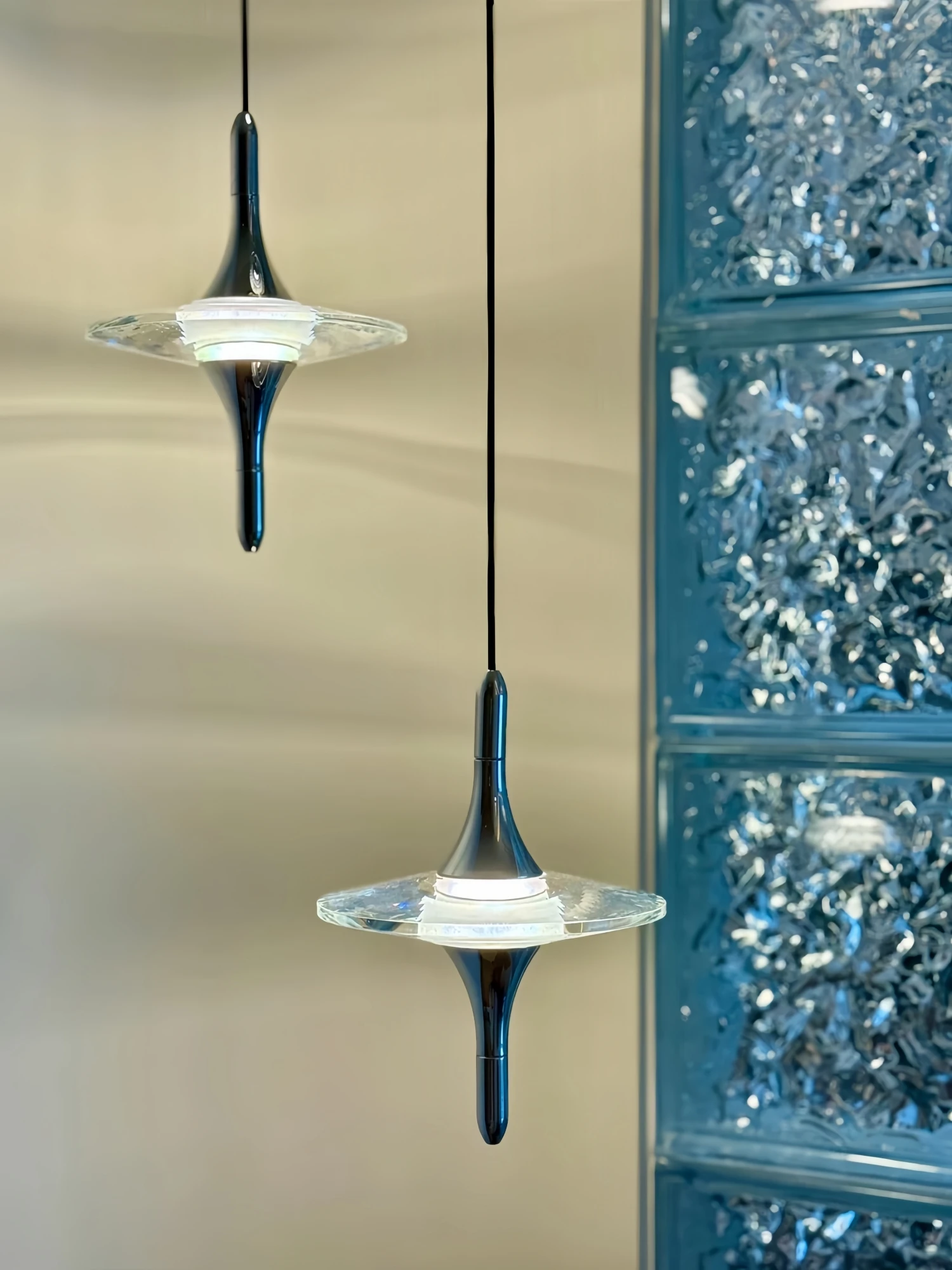 Long LED Pendant Lights for Staircase Modern Crystal Chandelier Hanging Lamps for High Ceilings Living Room Villa Home Decoratio