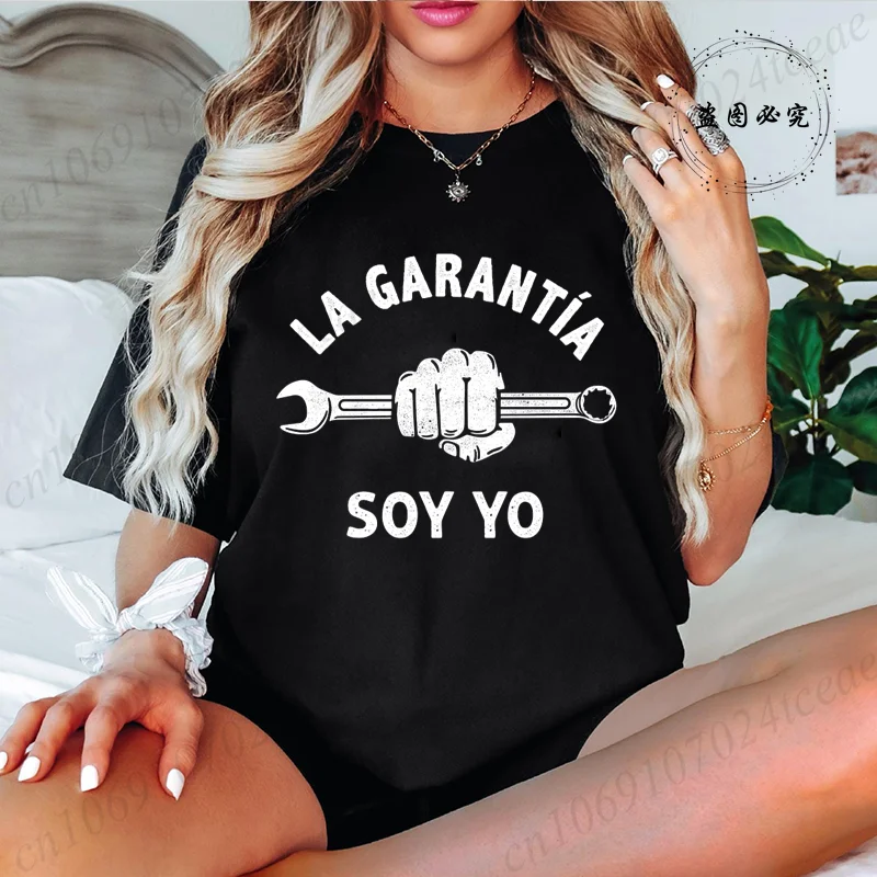 تي شيرت رجالي غير رسمي La Garantía Soy Yo Puño Llave Mecánico أطول Motor Coches Motos تي شيرت مطبوع بلايز ملابس للرجال تي شيرت