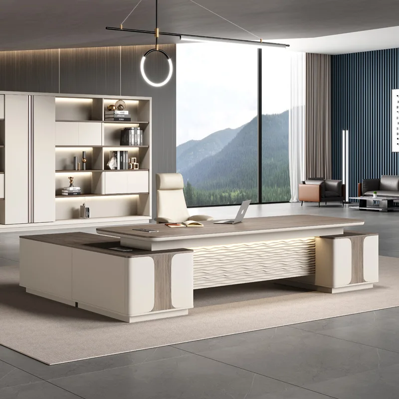 

Boss Desk Simple Modern Light Luxury Desk Office Furniture President Computer Desk Office Chair Combination