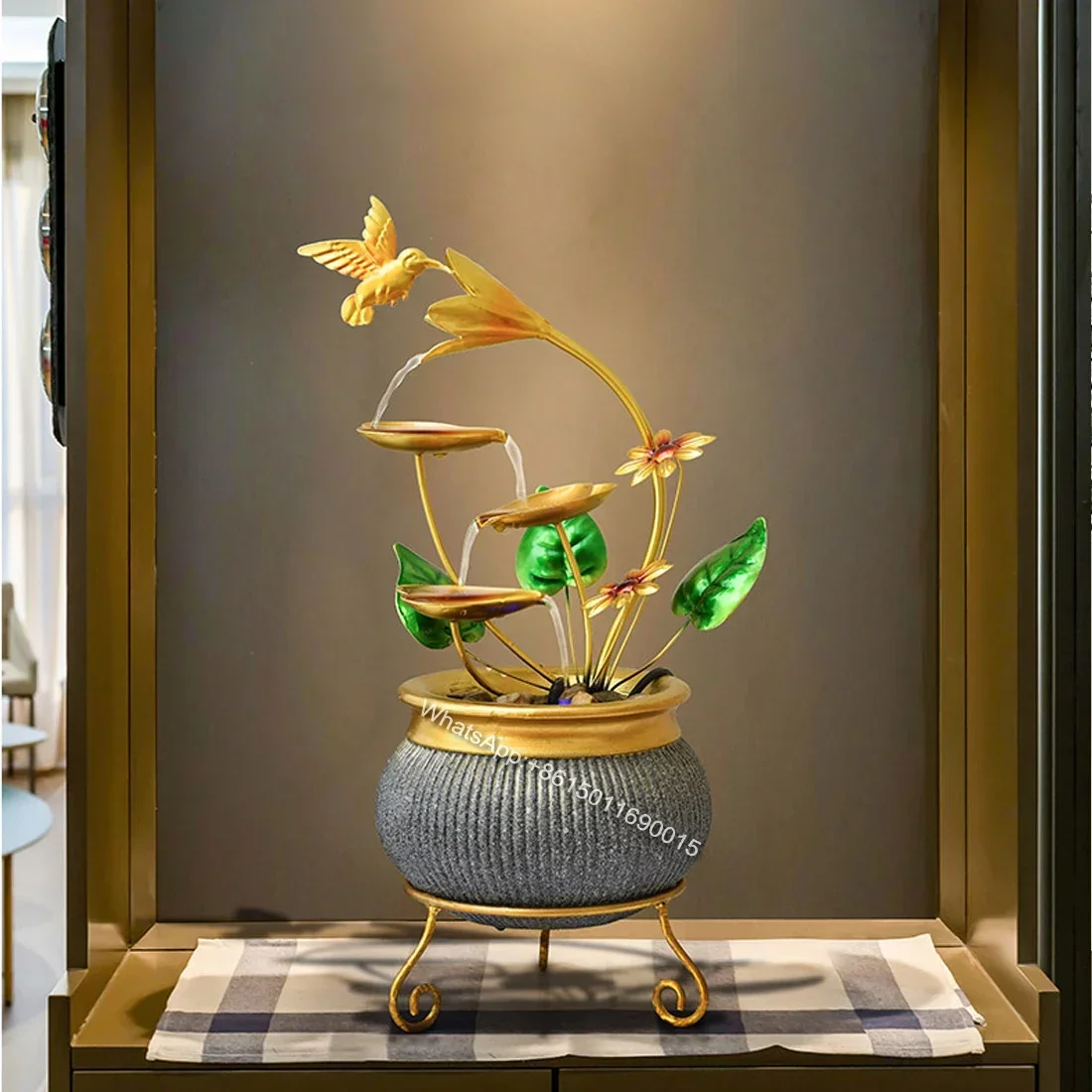 Creative Water Fountain Feng Shui Wheel Ball Water Cycle Decoration Desktop Humidifier Water Feature Small Rockery Gift