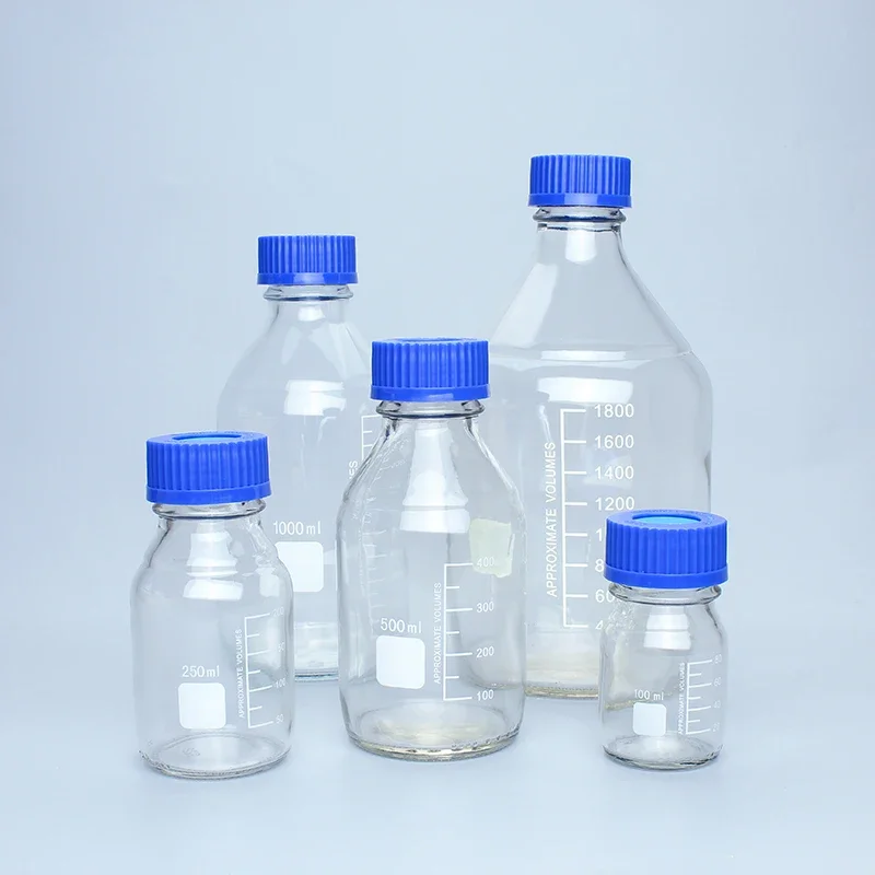 GL45 Screw Top Blue Cap Reagent Bottle Headspace Sampling Bottle Sampling Sealed Reagent Bottle With Stopper Petroleum Sampling