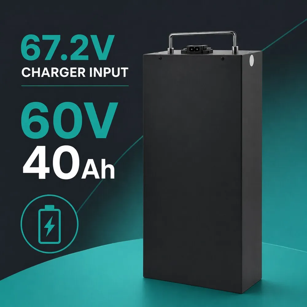 60V Lithium-Akkupack für Elektrofahrräder, Entwickelt für Kompatible 3000W Motoren, Langstrecken-Ersatzakku
