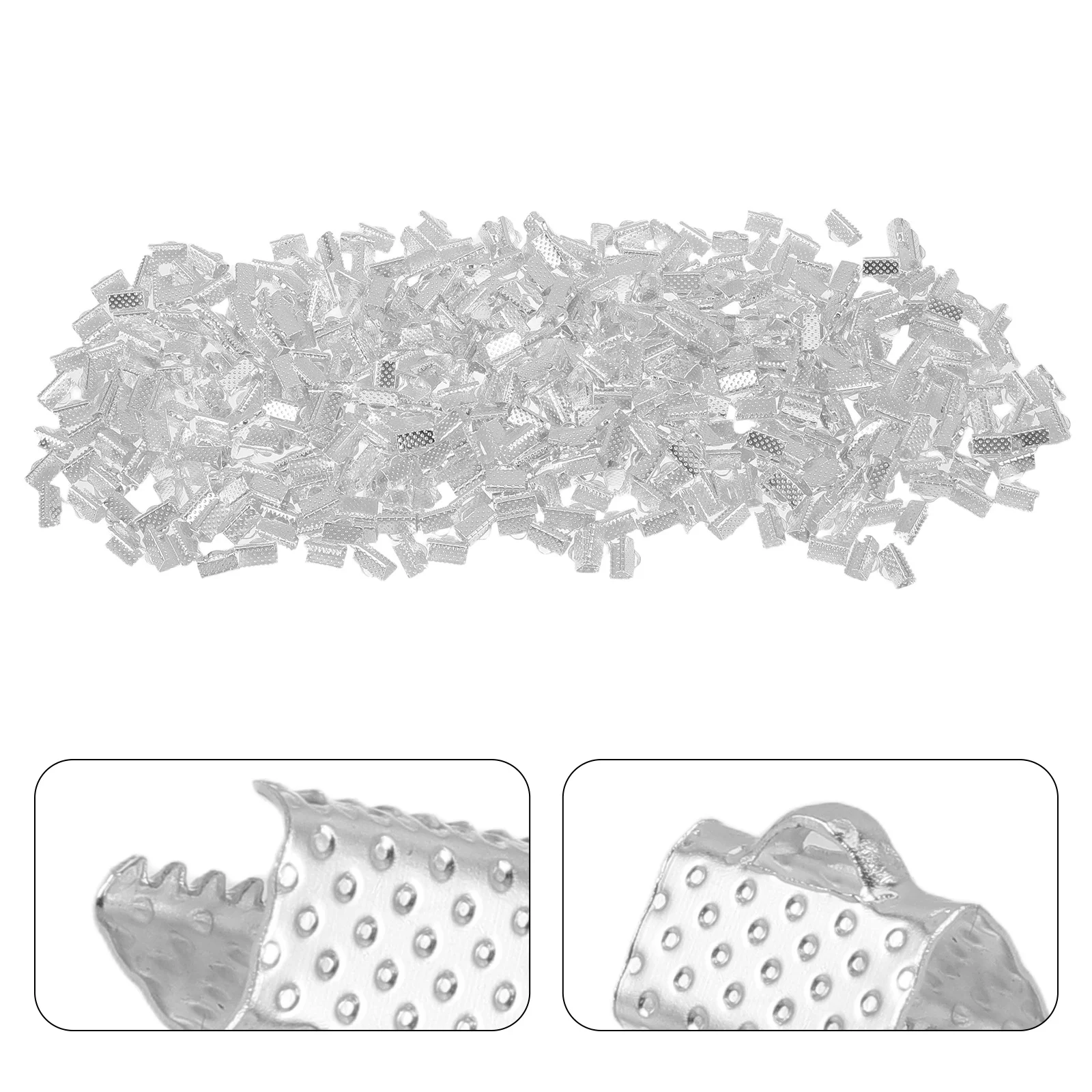 

500Pcs Jewelry Cord Clip Ribbon Clamp Ends Metallic Buckle for DIY Bracelet Necklace Craft Supply Fastener 10Mm