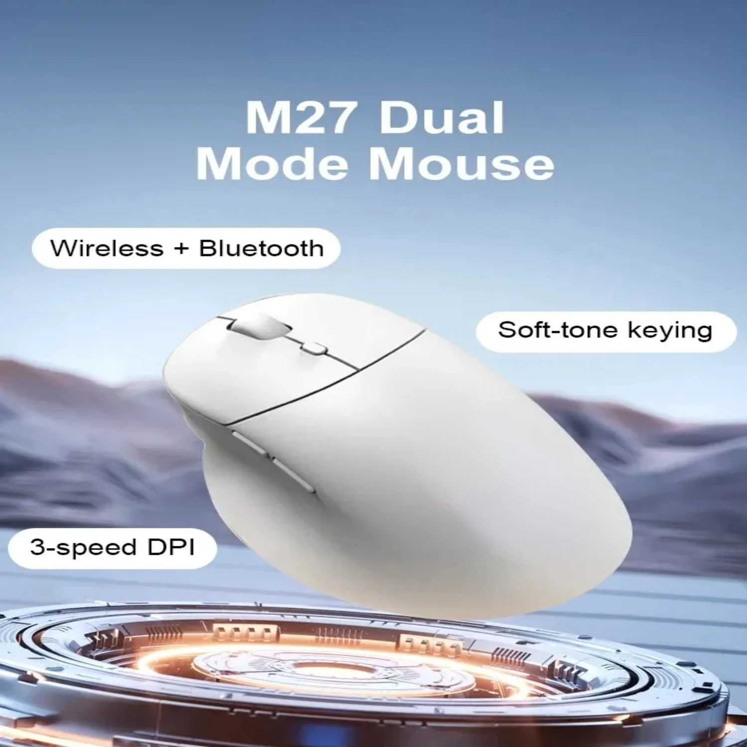 

M27 Wireless Bluetooth Mouse Dual Connection Soft-Tone Keying Three-speed DPI Office Mouse