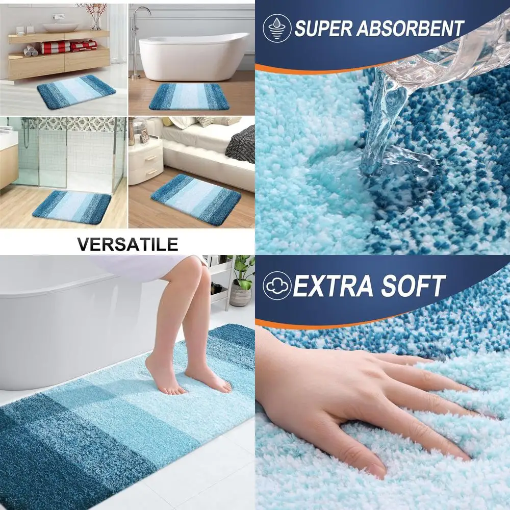 

Мягкие коврики для ванной из микрофибры 70x24 с резиновой подложкой, быстросохнущие, для ванной комнаты, душа и ванны, цвет павлиний синий