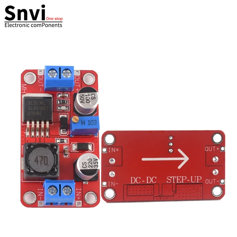 SNVI 1PCS 5A DC-DC Step Up Power Module Boost Volt Converter 3.3V-35V To 5V 6V 9V 12V 24V XL6019