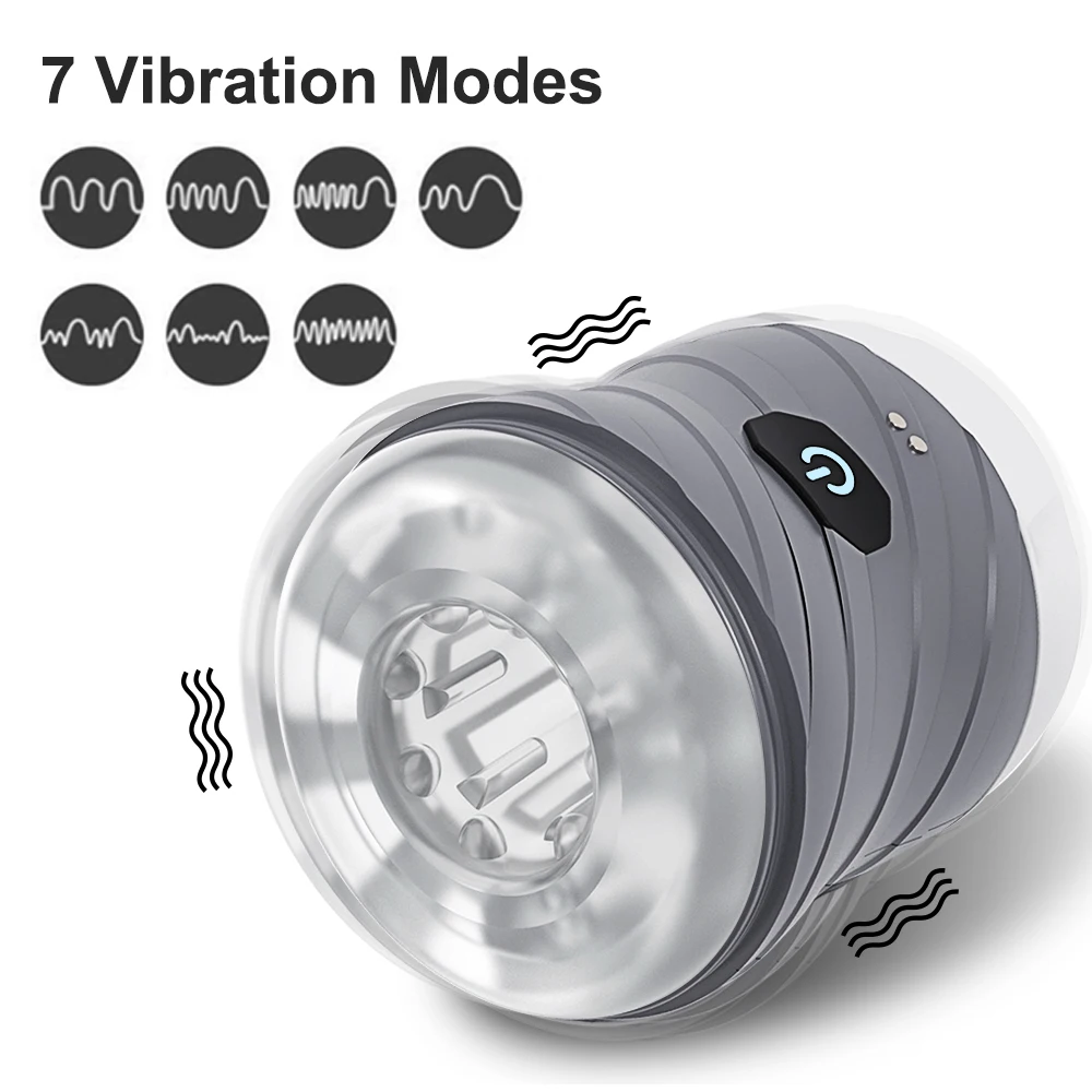 7 Modes Automatic Male Masturbator Open-ended Vibration Man Masturbation Simulation Blowjob Adult Goods Men