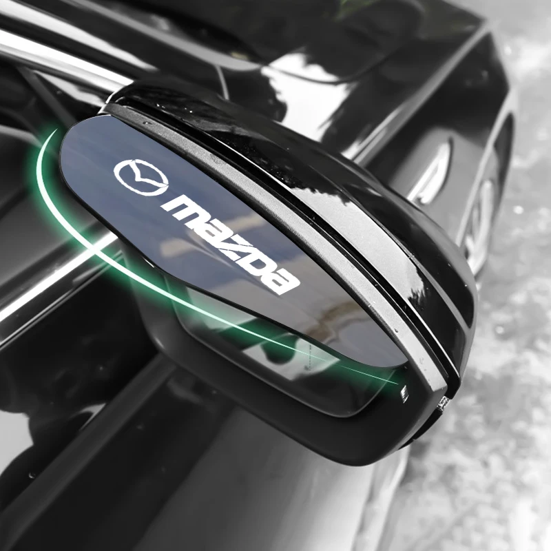 

Автомобильное боковое зеркало заднего вида, 2 шт., защита от дождя, солнцезащитный козырек для Mazda 3, 5, 6 искусственных элементов, фотосессия, Axela 6, RX8, 7, MX3, MX5