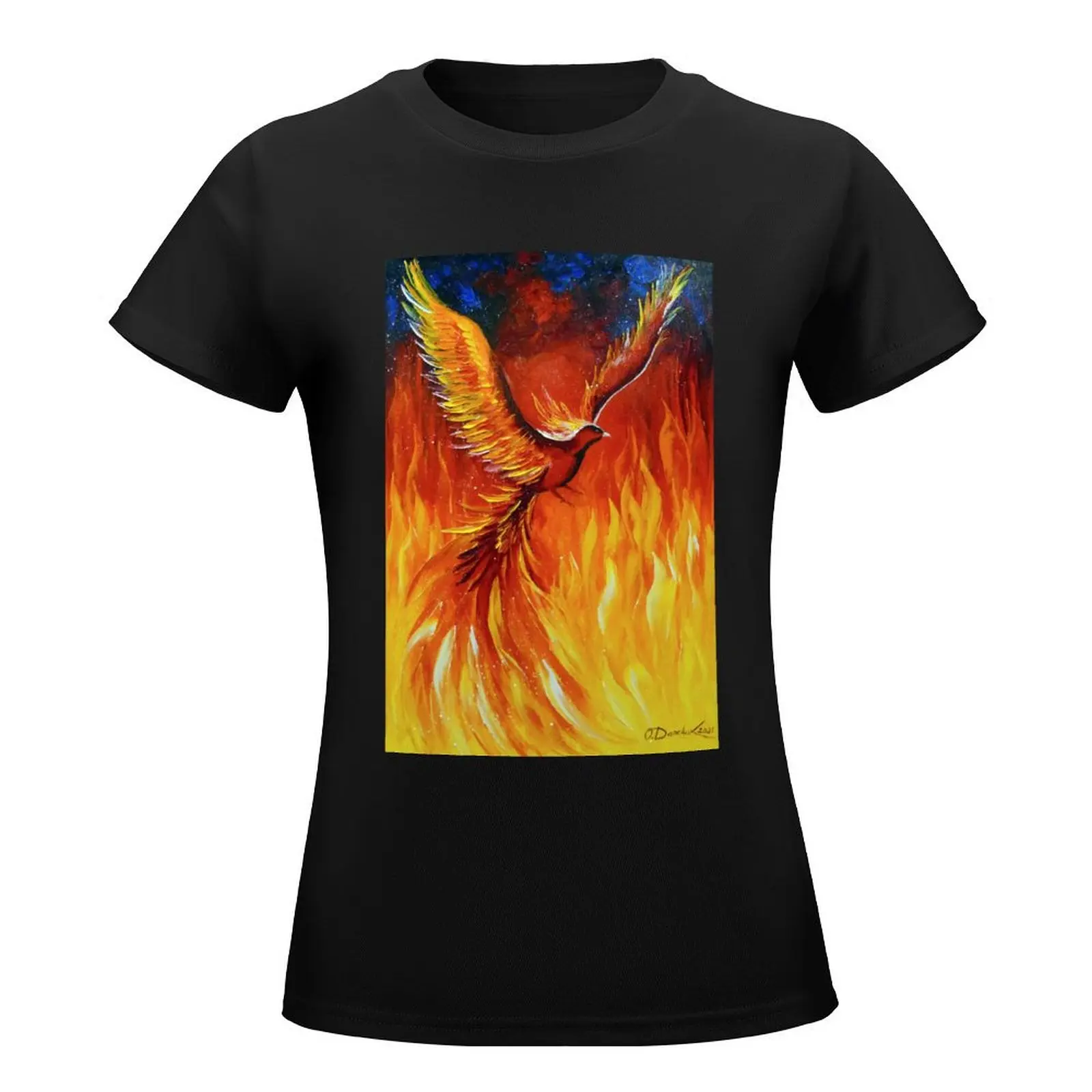 Phoenix bird T-Shirt summer clothes tees korean fashion Women clothing