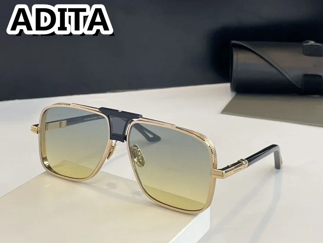 

ADITA Eplx05 size 61-19-140 Top High Quality Sunglasses for Men Titanium Style Fashion Design Sunglasses for Womens with box