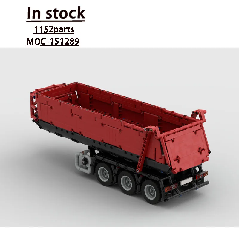 

MOC-151289 Новая модель строительного блока с красным грузовым самосвалным прицепом, 1152-детали, игрушка в подарок на день рождения и Рождество для мальчиков и детей