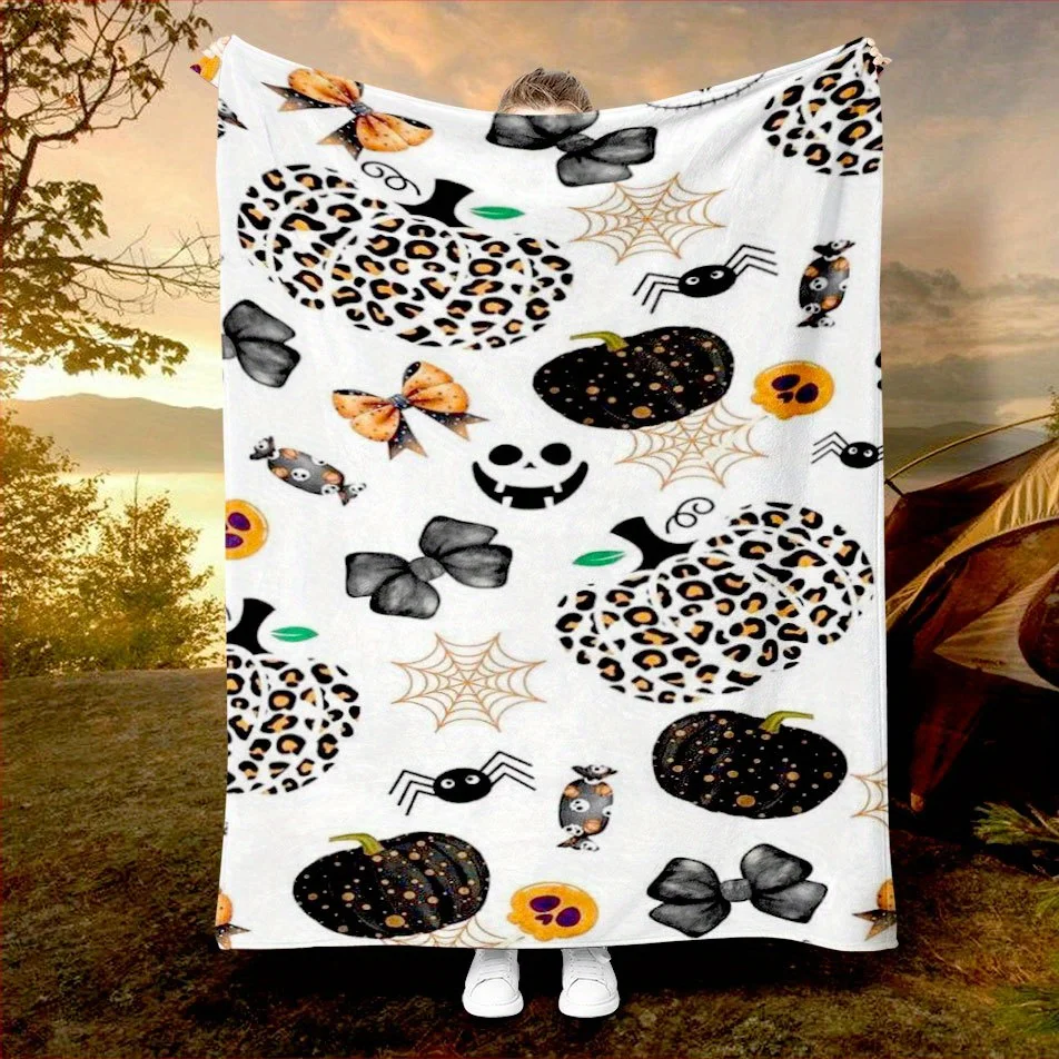 Spooky Sugar Skull Blanket Reversible Flannel Throw for Festive Nights AllSeason Comfort Cultural Celebration Gift