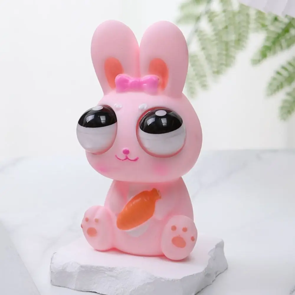 Simulation Rabbit Eyeball Burst Rabbit Cartoon Animal Popping Out Eyes Squeeze Ball Toys TPR Funny Squeeze Stretching Ball