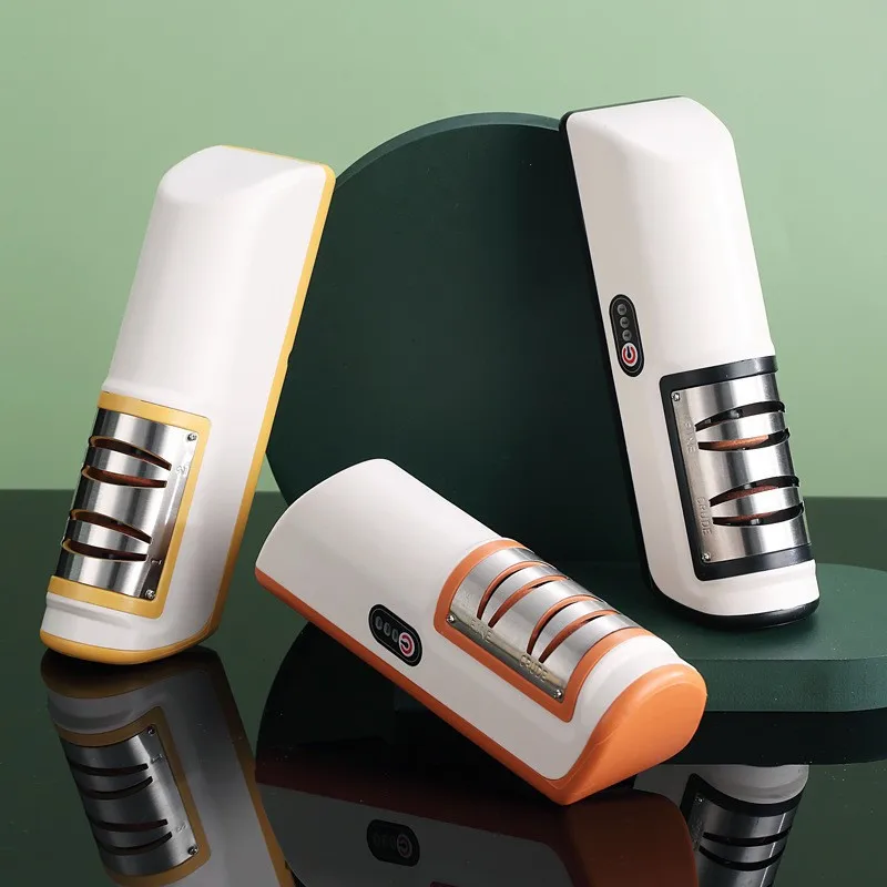 

Electric Knife Sharpener, Multi-functional Kitchen Tool, Cordless Mini Sharpening Machine, Household Auto Sharpener With Chargin