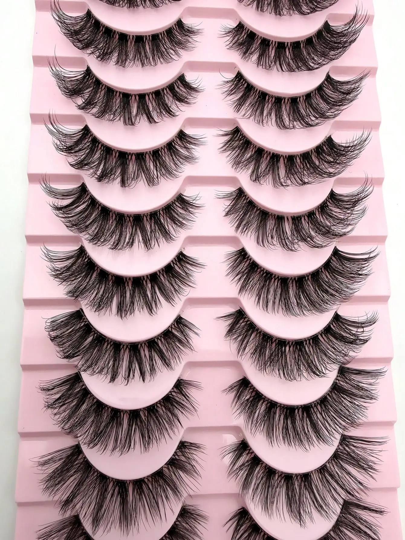 10 Paar Wimpern, natürliche künstliche Wimpern, flauschig, weich, voluminös, dramatisch, lange, gekreuzte Wimpernverlängerung, Make-up – Detail 6