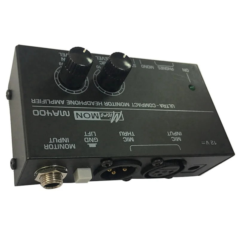 ABKQ-2X New MA400 Headphone Preamplifier Microphone Preamplifier Audio 6.35Mm & 3.5Mm Headphone Outputs Mixer EU Plug