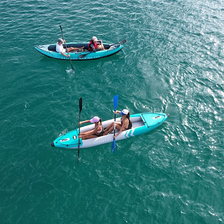 

Portable Detachable Double Sea Drop Stitch Inflatable Kayak Fishing Boat 2 Seater 3 1 Person Rowing Kayak De Pesc for Sale