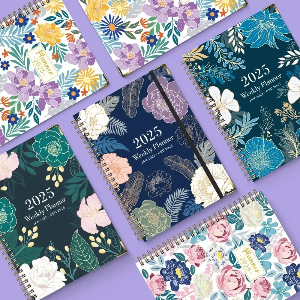 A5 2025 Agenda Planner Notebook 71 Pages Floral Design 2025 Journal Notebooks Durable Portable 12 Months Planner Notebook