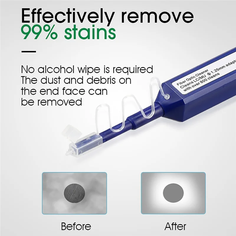 LC/MU 1.25Mm 광섬유 청소 펜 원 클릭 청소 섬유 클리너 도구 광섬유 커넥터 클리너