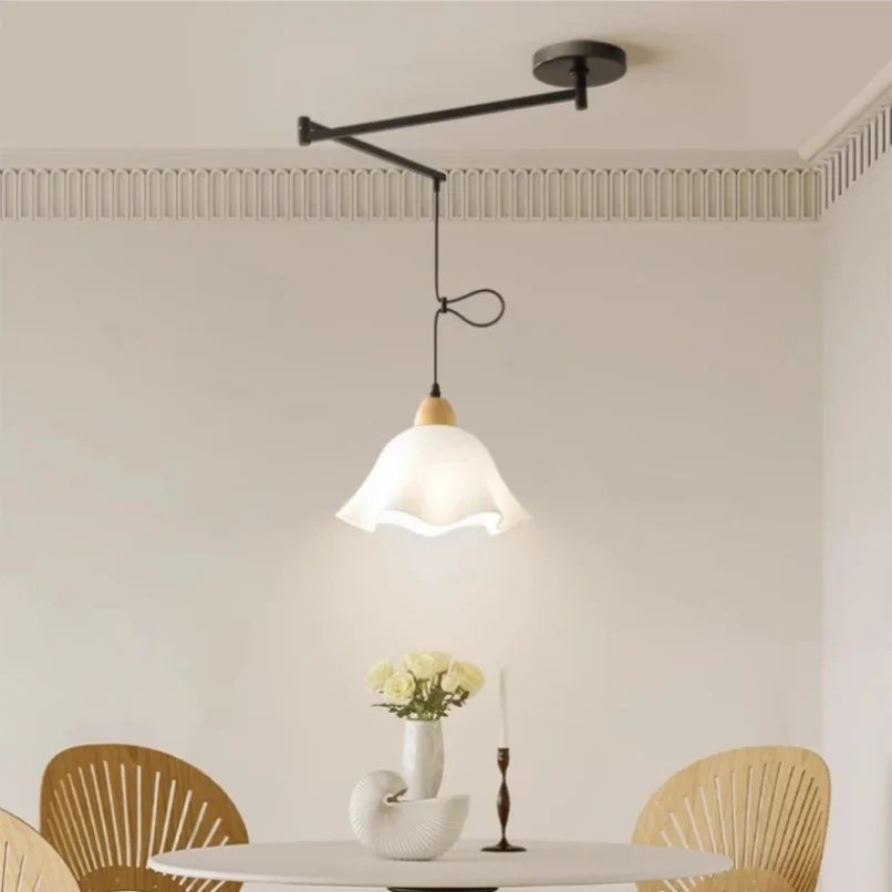 Long Arm Adjustable Pendant Lights for Kitchen Dining Room Hanging Lamp Rotate Ceiling Swing Folding Chandeliers Nordic Home