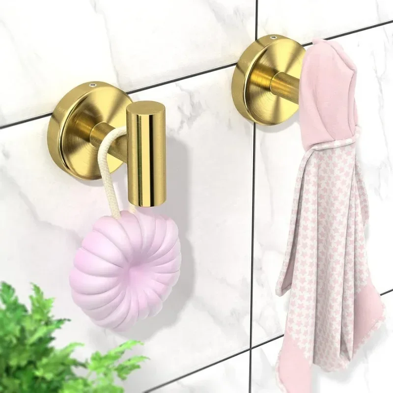 304 Stainless Steel Toilet Black Gold Silver Pink Coat Hook Bathroom Coat Round Wall Hook Home Storage