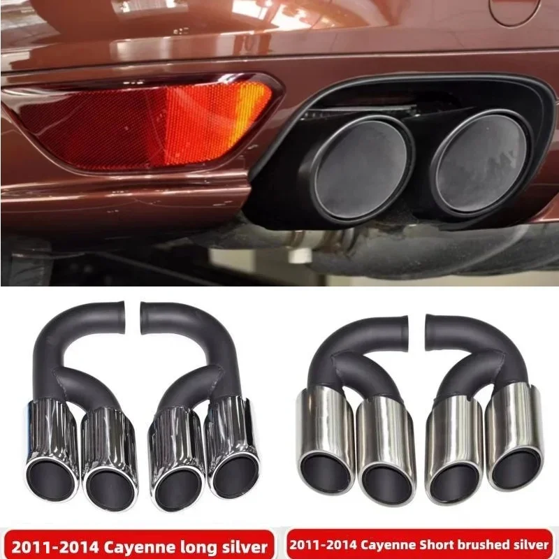 Quad Car Exhaust Tip For Porsche Cayenne 958 2011-2014 304 Stainless Steel Muffler Tip Nozzle Tailpipe Exhaust System Tip