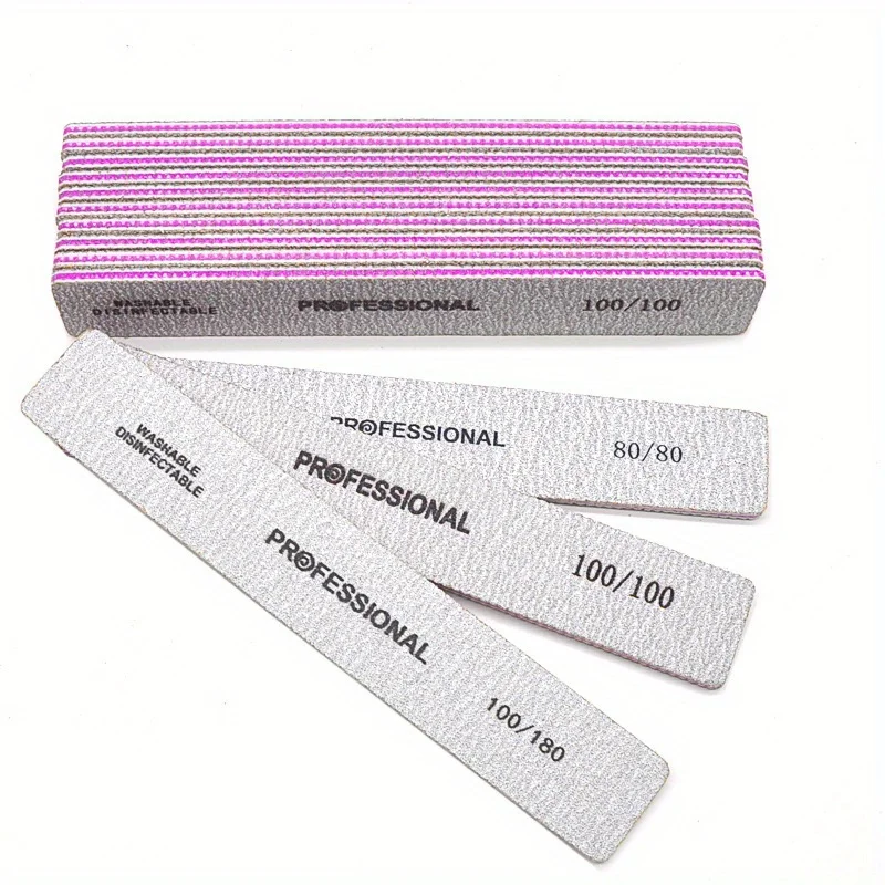 Gerade Nagelfeile 80/100/180/240 Körnung Nagelschleiffeile Polierblock Nagelpolierfeilen für Maniküre Nagelwerkzeug – Detail 3