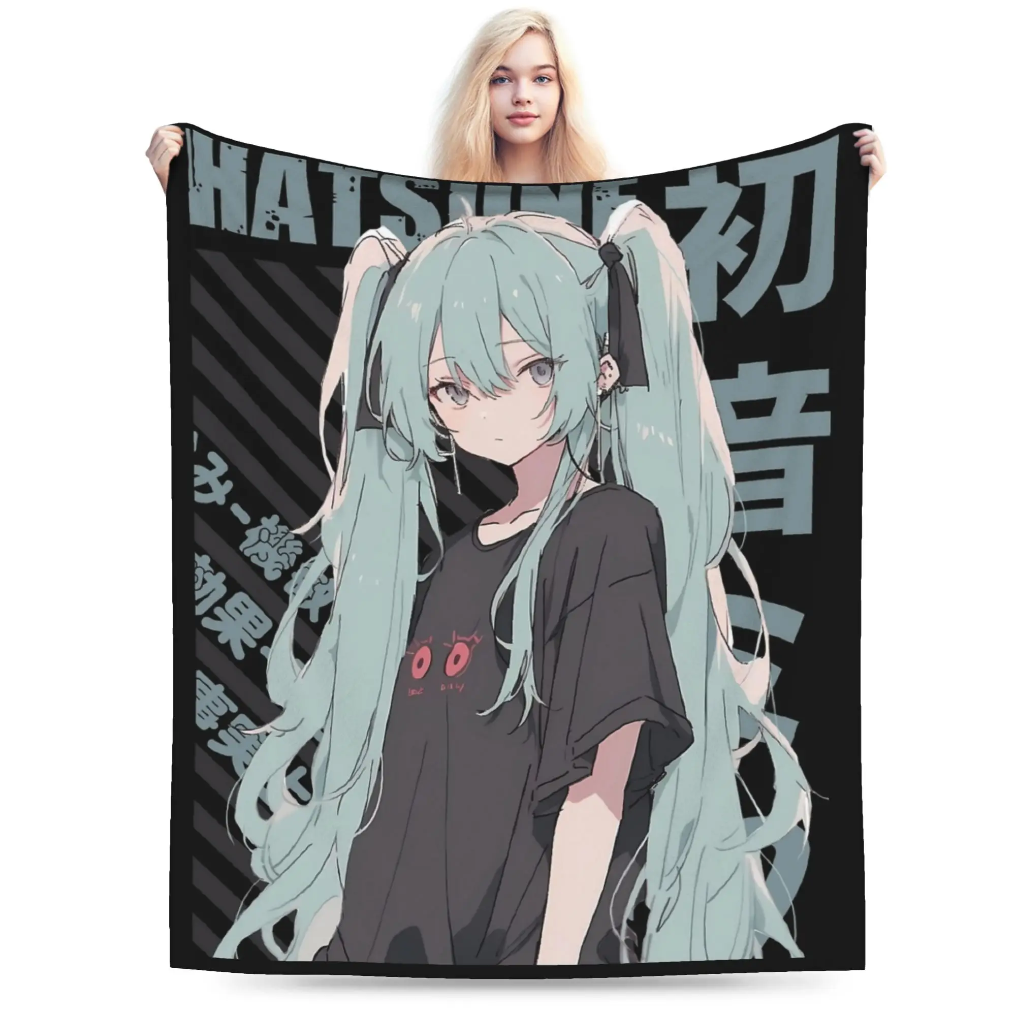 vocaloid-初音ミク-ブランケット-フランネル-秋-冬-多機能超暖かいスローブランケット-ホームソファキルト用