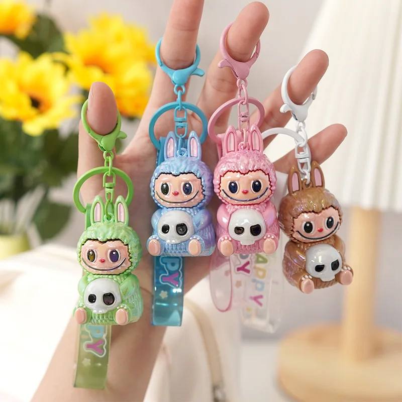 

Hot Sale Of The Season New Electroplated Cartoon Bone PVC Cute Car Keychain School Bag Pendant Cust
