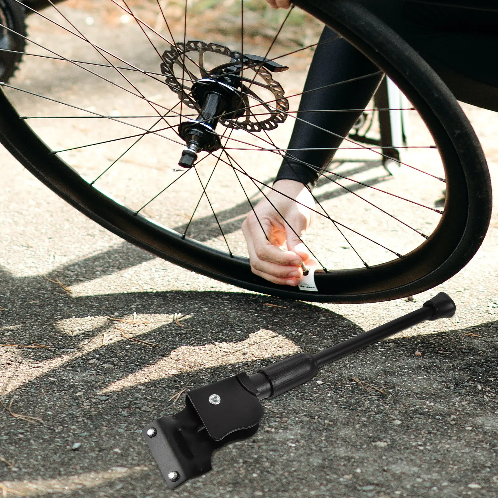 

Bike Kickstand Metal Bicycle Kickstand Quick Release No Tool Mountain Bike Stopping Support Wear Resistant Cycling Kick Stand