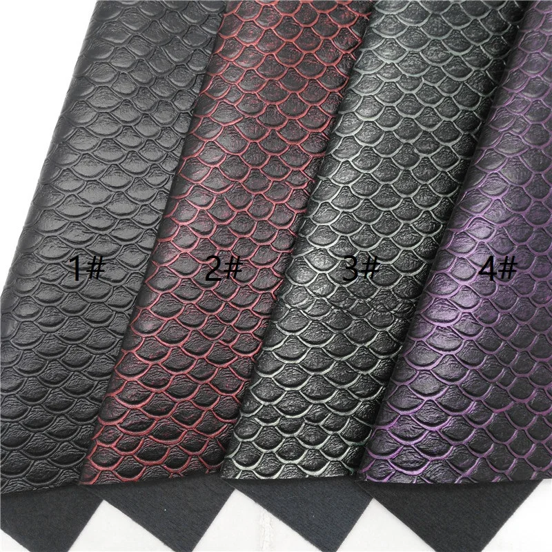 30X134CM Fish Scales Embossed Synthetic Leather Faux Leather Vinyl Fabric Leather Craft DIY Bows Bags Earrings Rolls Sheets W581