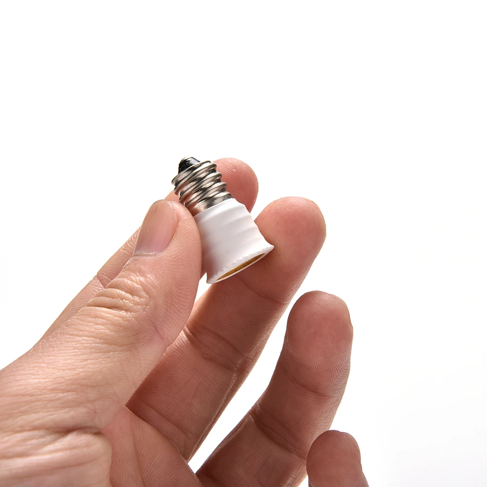 1Pcs E12 To E14 LED Lamp Bulbs Holder Adapter Converter Candelabra Base Socket White