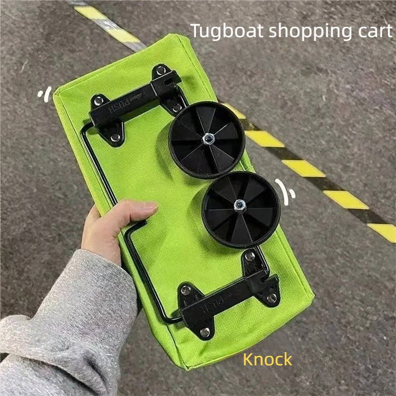 Portable Grocery Cart, Small Cart, Household Foldable Backpack, Shopping Cart, Lightweight With Wheels