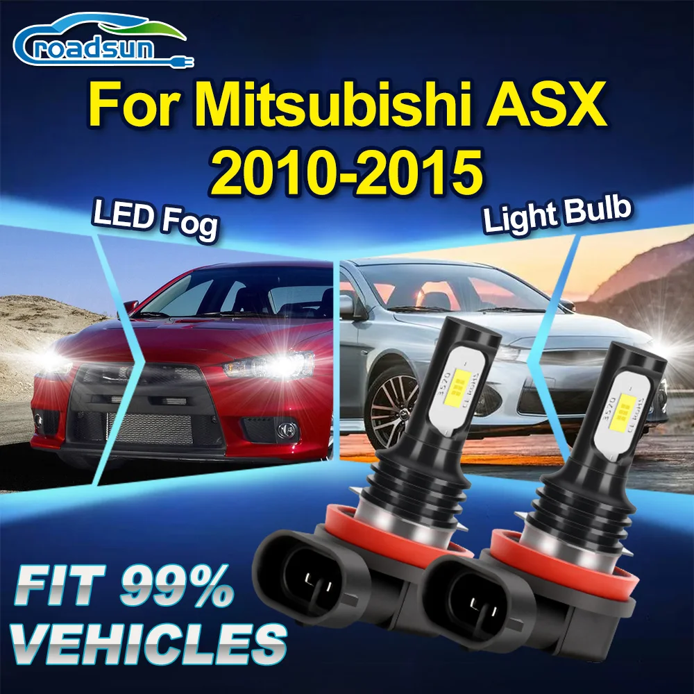 

ROADSUN для Mitsubishi ASX 2010 2011 2012 2013 2014 2015 2 шт. Обновление Canbus светодиодные противотуманные фары супер яркие ампулы противотуманных фар