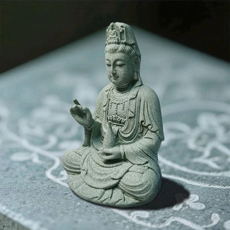 Guanyin Bodhisattva Buddha Statue Stone Ornament Buddha Hall Enshrines Statues of Household Town Houses Sending Off Guanyin